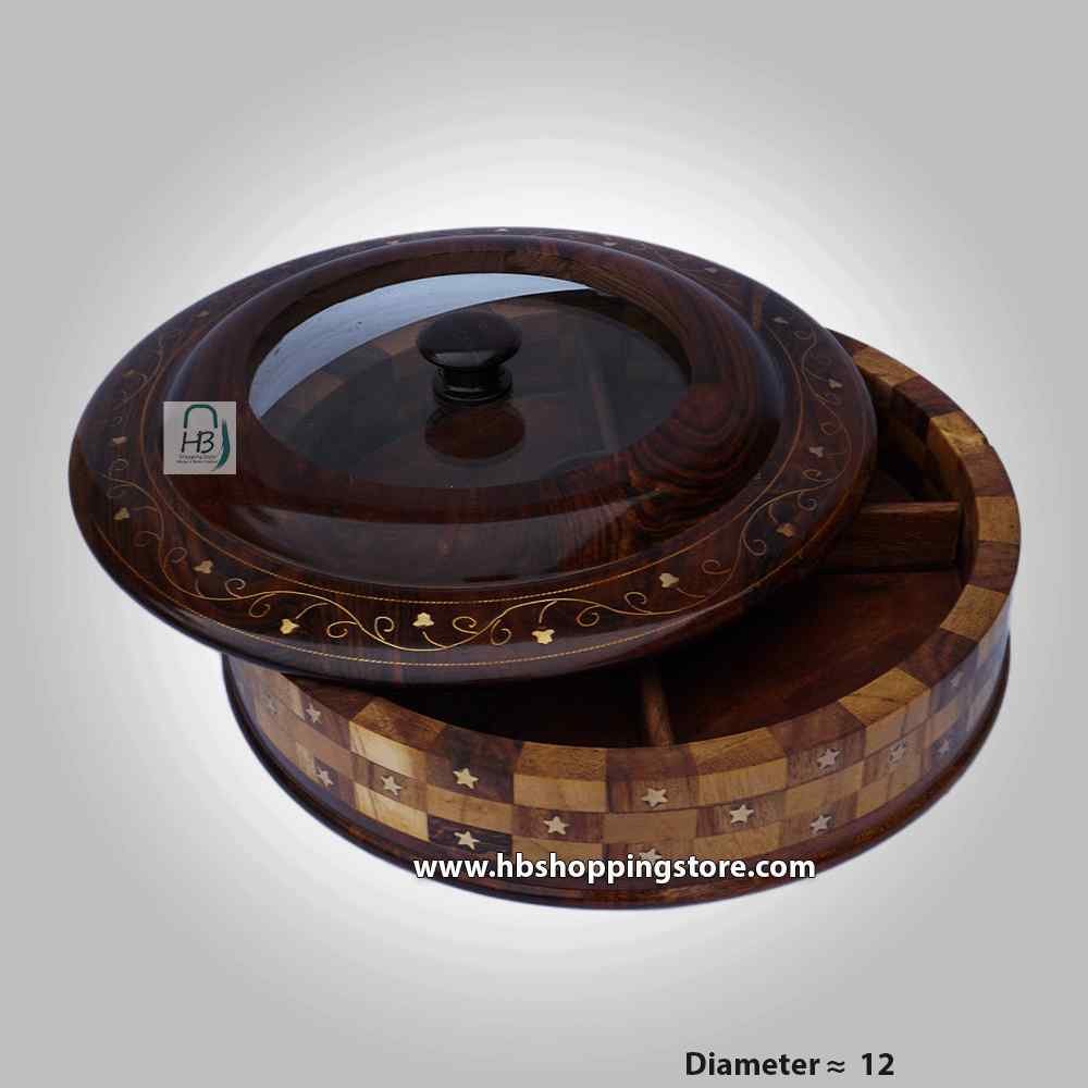 Wooden Box With Top Cover For Dry Fruits